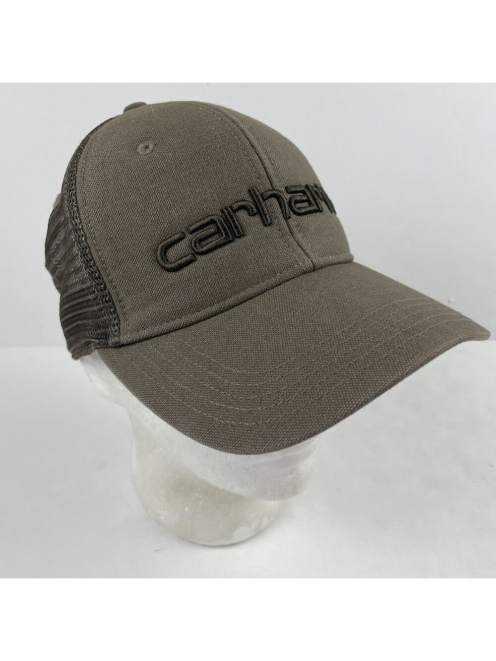 Carhartt Trucker Hat Adjustable Mesh Canvas Embroidered Snapback Brown